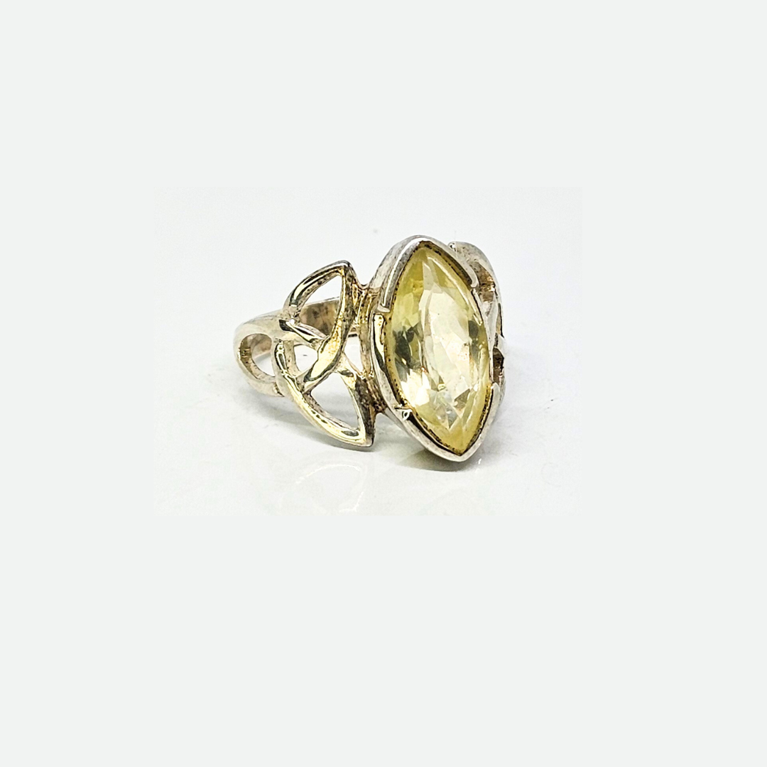 Lemon Topaz Trinity Ring - Sz 6