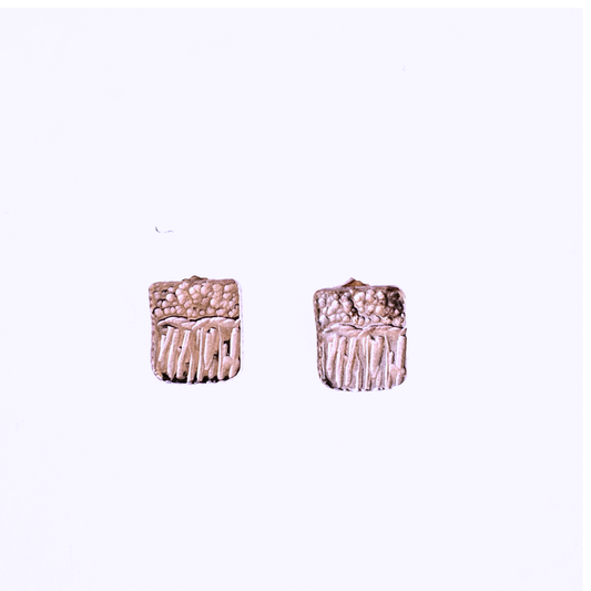 Sterling Silver Textured Studded Earrings