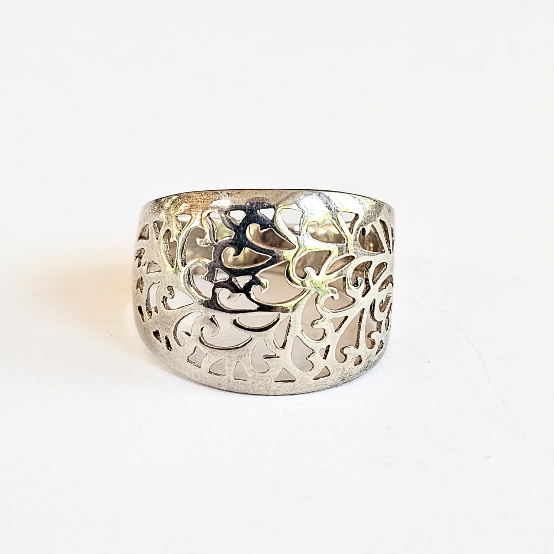 Silver Vine Ring - Sz 9