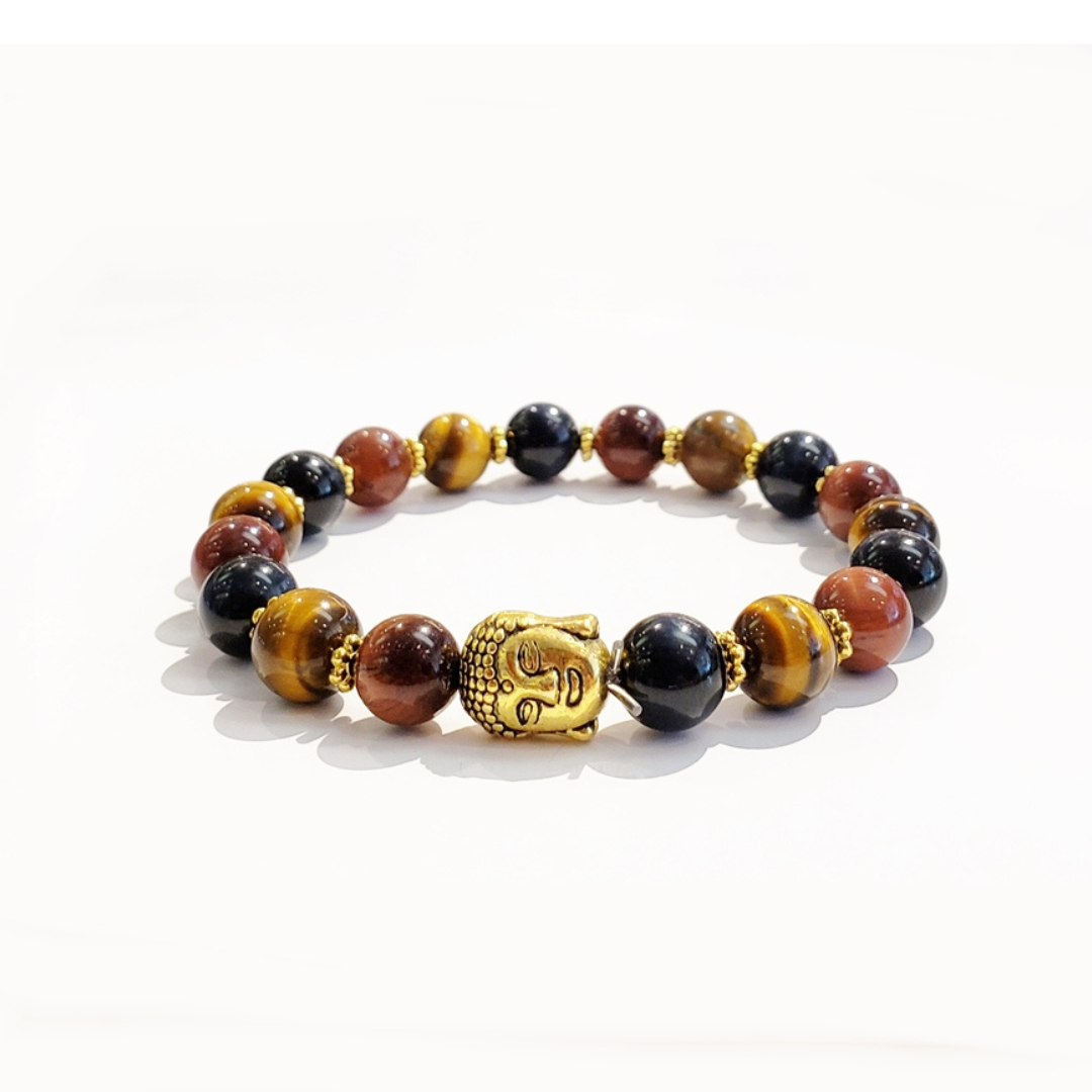 Red, Blue & Gold Tiger Eye Bracelet