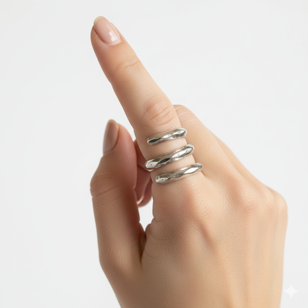 Sterling Silver Wrap Around Ring - Sz 6