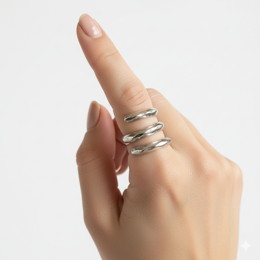 Sterling Silver Wrap Around Ring - Sz 6