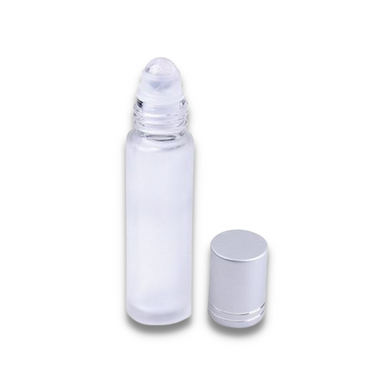 Clear Quartz Sphere Essential Oil Roller Bottle