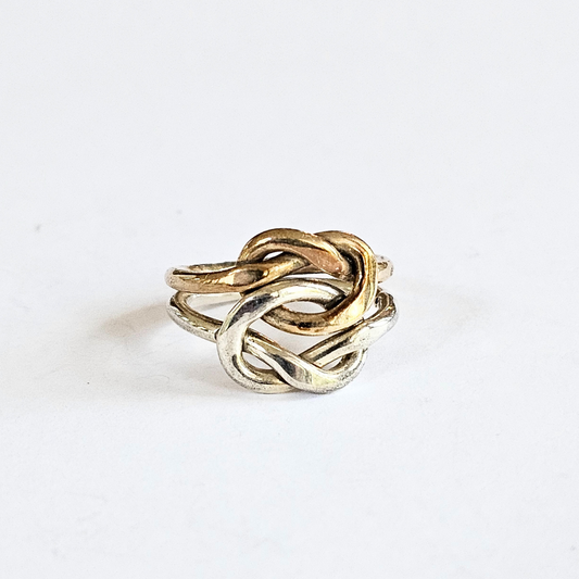 Sterling Silver & Brass Knot Ring