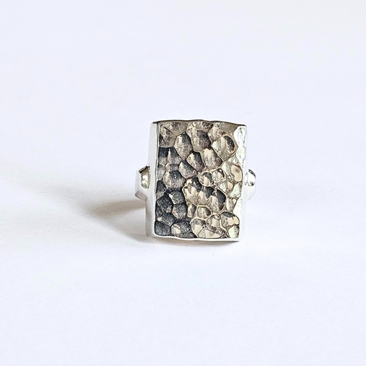 Sterling Silver Hammered Ring - Sz 6.5