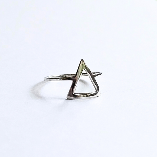 Sterling Silver Triangle Ring - Sz 8