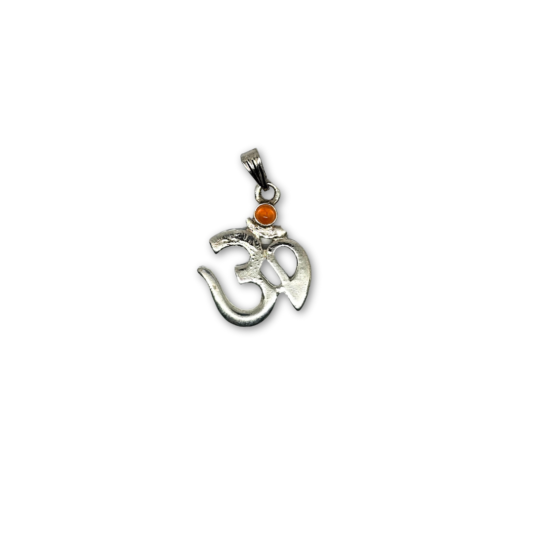 Ohm Chakra Pendant - Sacral Chakra Featuring Carnelian