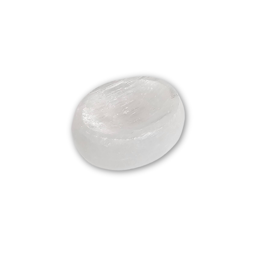 Selenite Thumbstone – Calm, Clarity, and Connection
