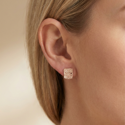 Sterling Silver Textured Studded Earrings