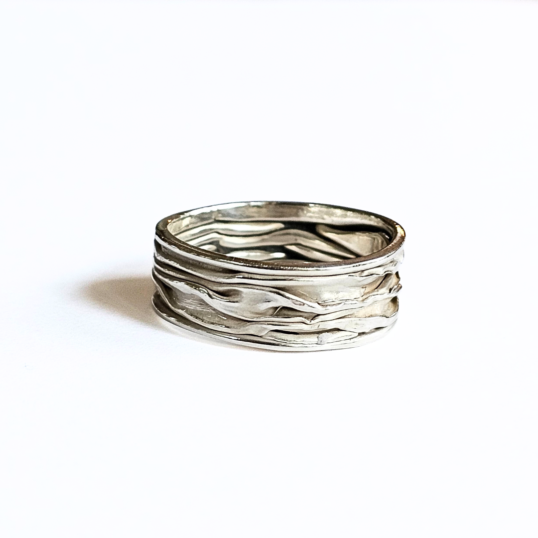 Silver Wave Ring - Sz 12.5