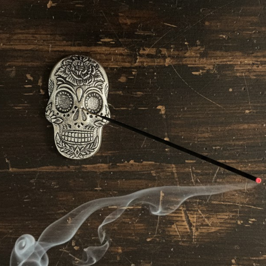 Silver Skull Incense Burner