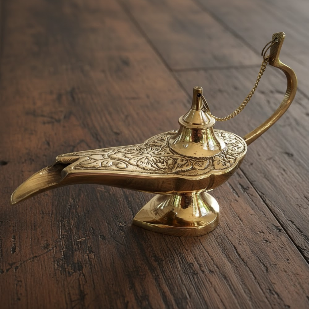 Brass Aladdin Lamp Cone Burner – A Touch of Magic for Your Sacred Space