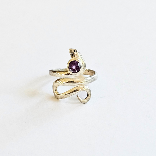 Amethyst Snake Ring - Sz 8