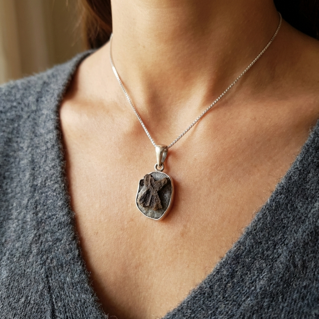 Staurolite Pendant - Protection • Grounding • Spiritual Strength