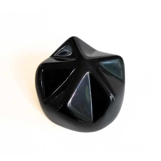 Gold Sheen Obsidian Carved Star - Radiant Fusion of Cosmic Symbolism and Ancient Protection
