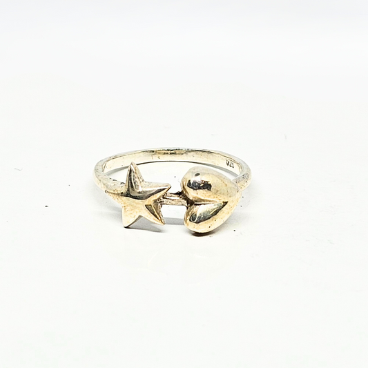 Heart & Star Ring