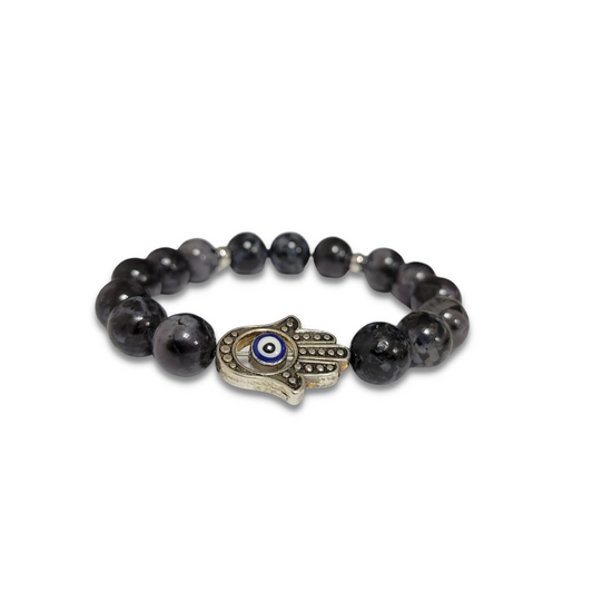 Indigo Gabbro Hamsa Bracelet