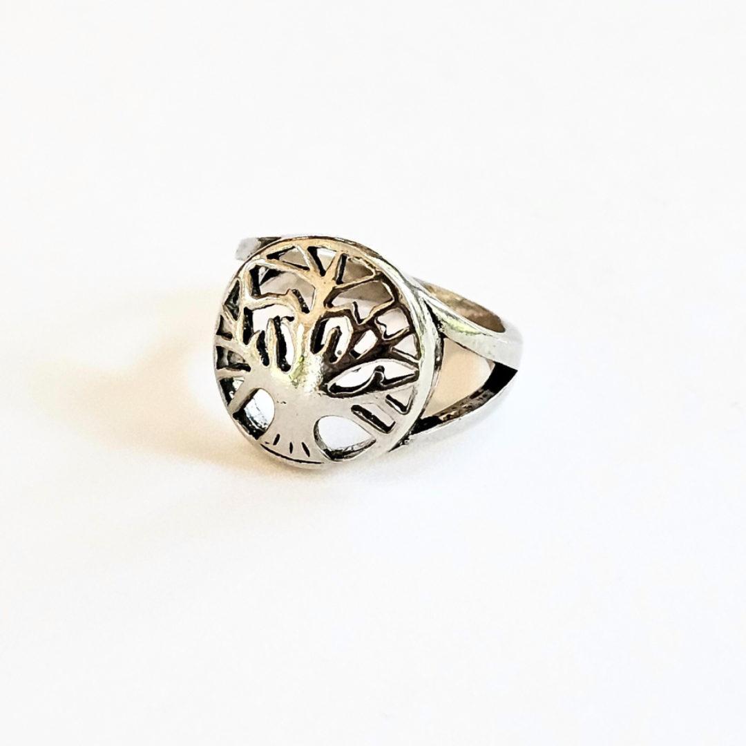 Tree of Life Sterling Silver Ring - Sz 6