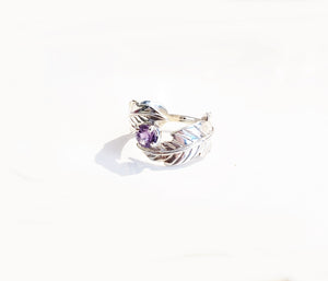 Amethyst Feather Wrap Ring