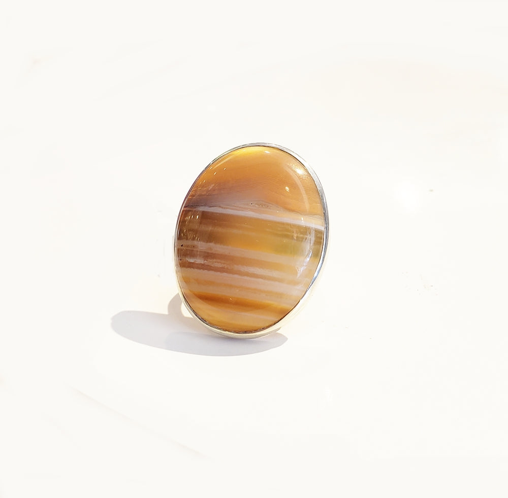 Botswana Agate Ring - Sz 8