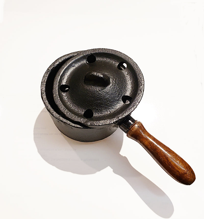 Cast Iron Cauldron with Handle - Incense Burner, Candle Holder, Smudge Pot