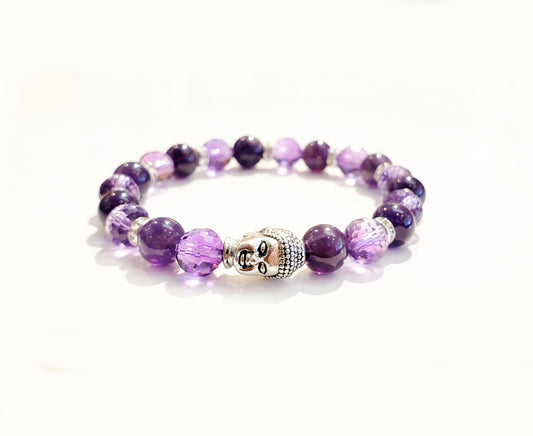 Faceted & Polished Amethyst Bracelet