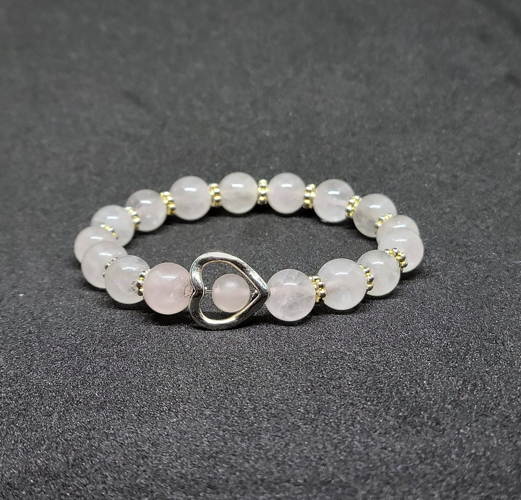 Rose Quartz Heart Bracelet