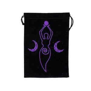 Embroidered Velvet Moon Goddess Bag