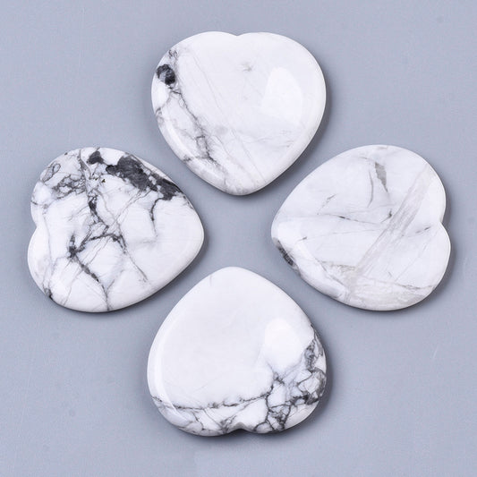 Howlite Heart Thumbstone