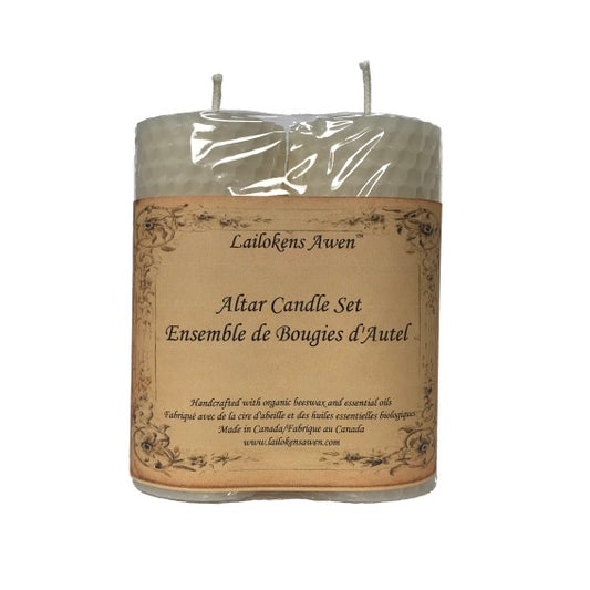 White Candle Altar Set