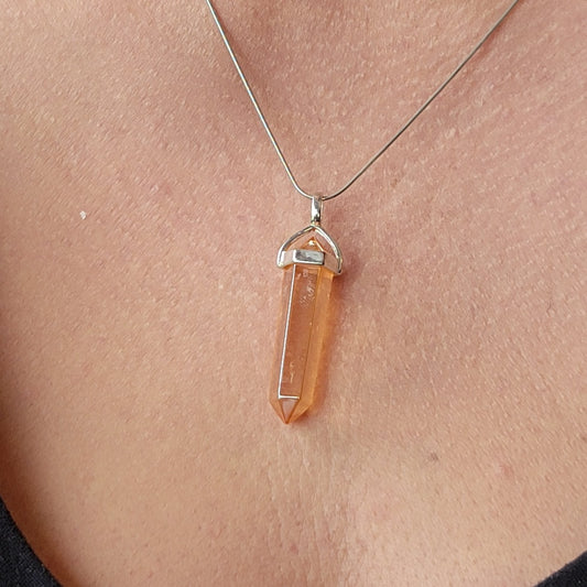  Tangerine Aura Point Pendant 