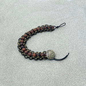 Matte Mahogany Obsidian Chain-link Bracelet