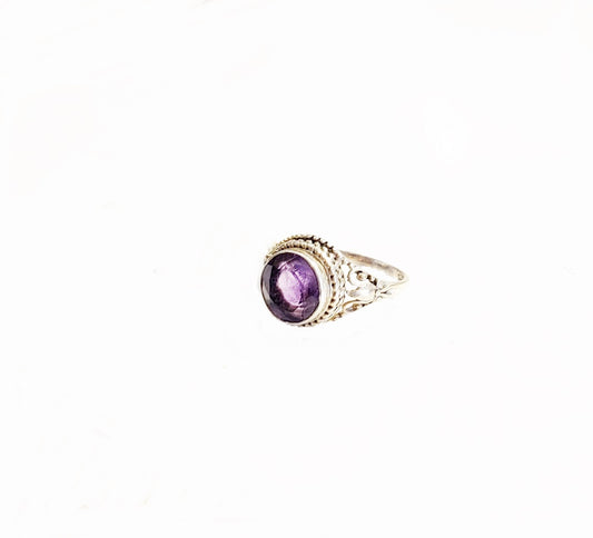 Amethyst Faceted Ring - Sz 8