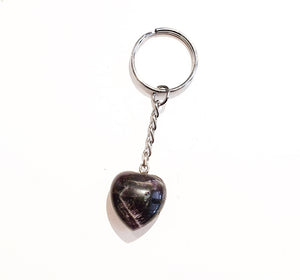 Amethyst Heart Keychain