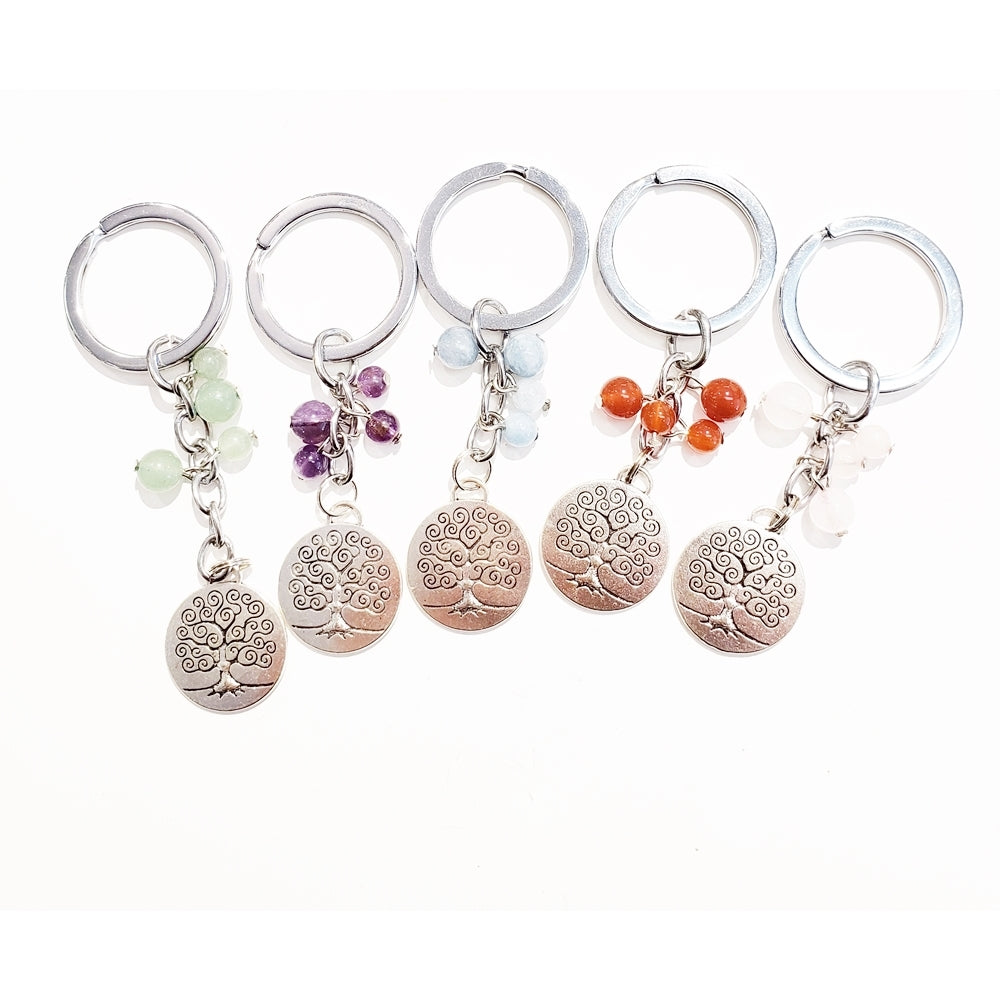 Tree of Life Crystal Keychain