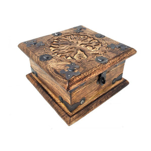 Tree of Life Carved Wood Box