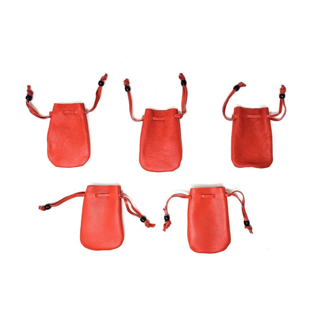 Red Leather Drawstring Pouch/Bag – Radiance Gifts