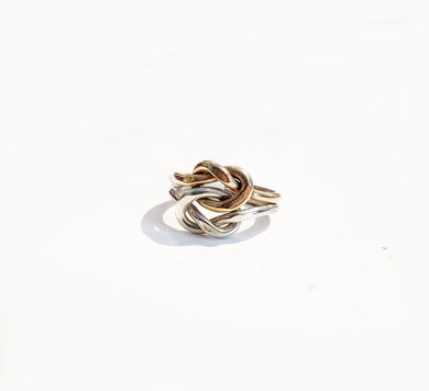 Sterling Silver & Brass Knot Ring
