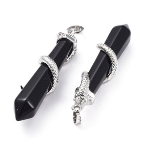 Black Obsidian Snake Pendant/Necklace