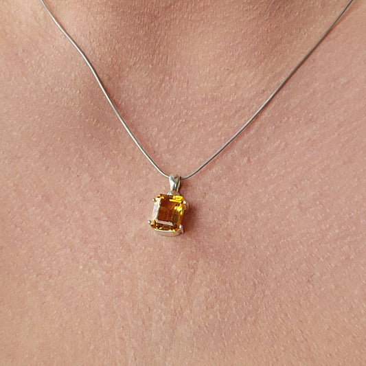 Citrine Pendant Facetted