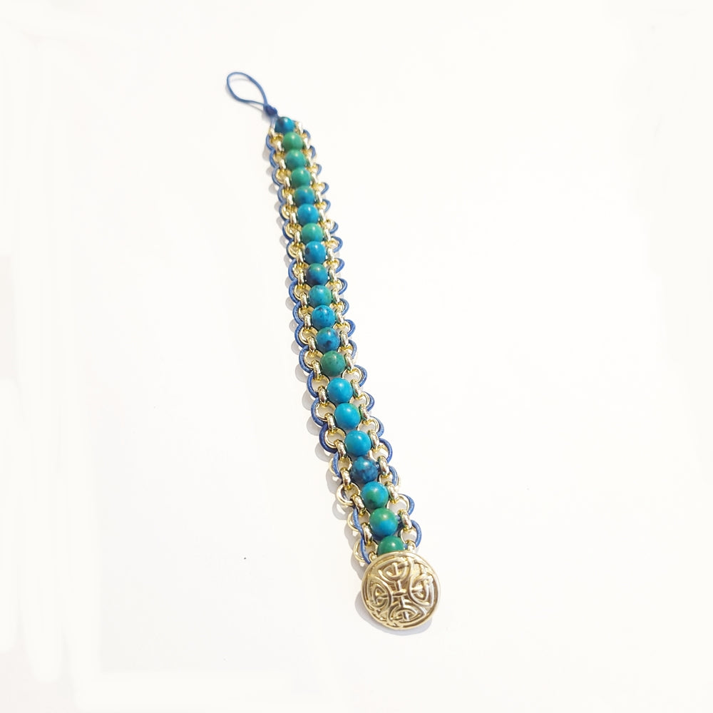 Chrysocolla Chain-Link Bracelet