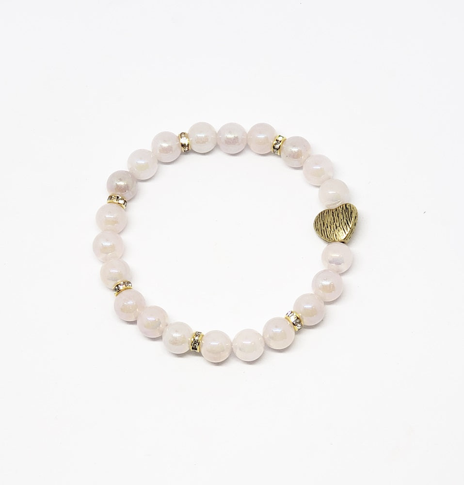 Platinum Aura Rose Quartz Bracelet