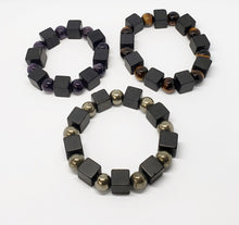 Shungite Cube Bracelet with 10mm beads
