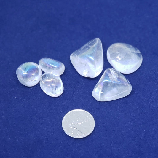 Clear Quartz Platinum Aura Tumbled